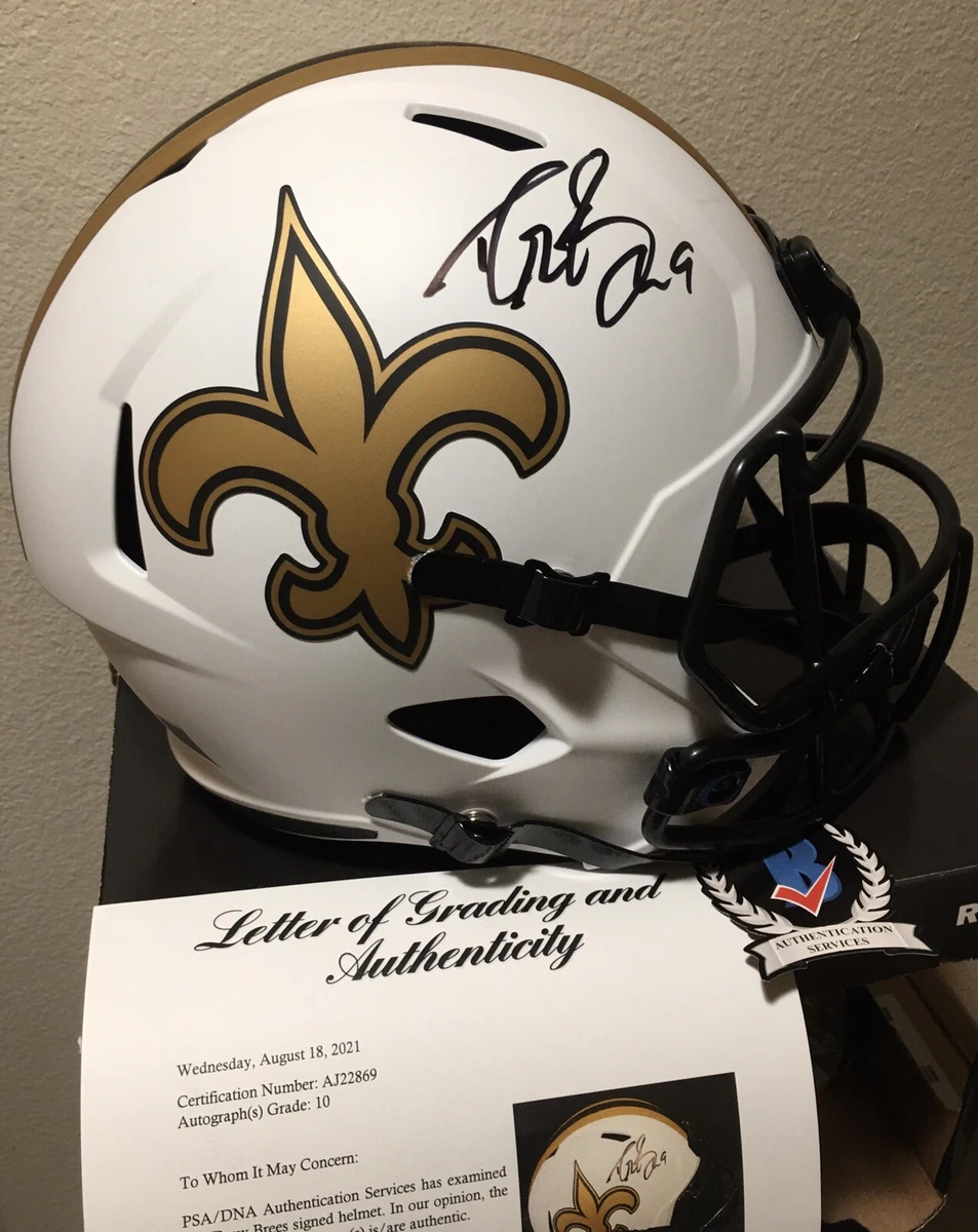 Drew brees hot sale signed helmet