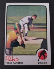 1973 TOPPS  BASEBALL CARD EXCELLENT #398 RICH HAND TEXAS RANGERS 