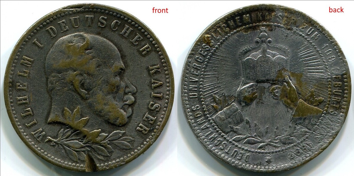 ヴィルヘルム　sr100% ホイル MG061 Germany 1897 Wilhelm I Deutscher Kaiser 100 Geburstag