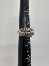 Byzantine Chain Ring Size 6 Puffy 3D Sterling Silver Marked G 925