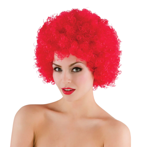 Funky Red Afro Wig Mens Ladies Clowns Fancy Dress Accessory
