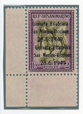 1949 Saint-Marin - 2 L. La Journée philatélique surimpression écartée A. Dien...