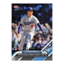 2024 Topps Now 42 Yoshindbu Yamamoto Secures 1st MLB Win -Free Shiping Always!