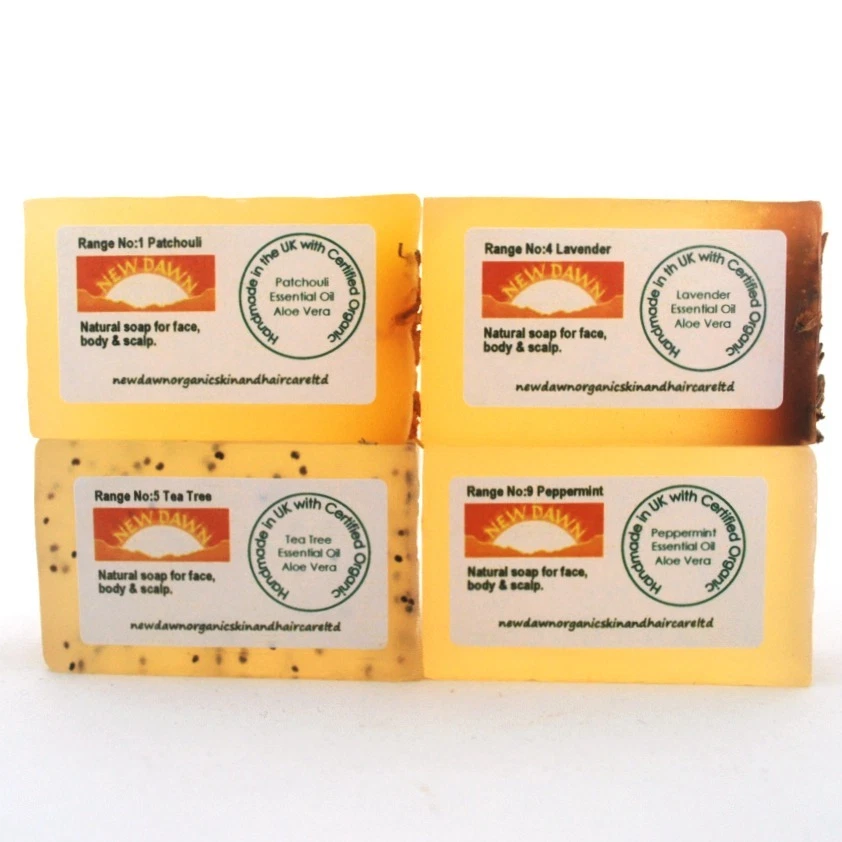 NEW DAWN ORGANIC SKIN AND HAIR CARE LTD STACHELIGER HITZE SCHWEISSAUSSCHLAG Relief - Bio-Seife Hautpflege Proben für juckenden Hautausschlag