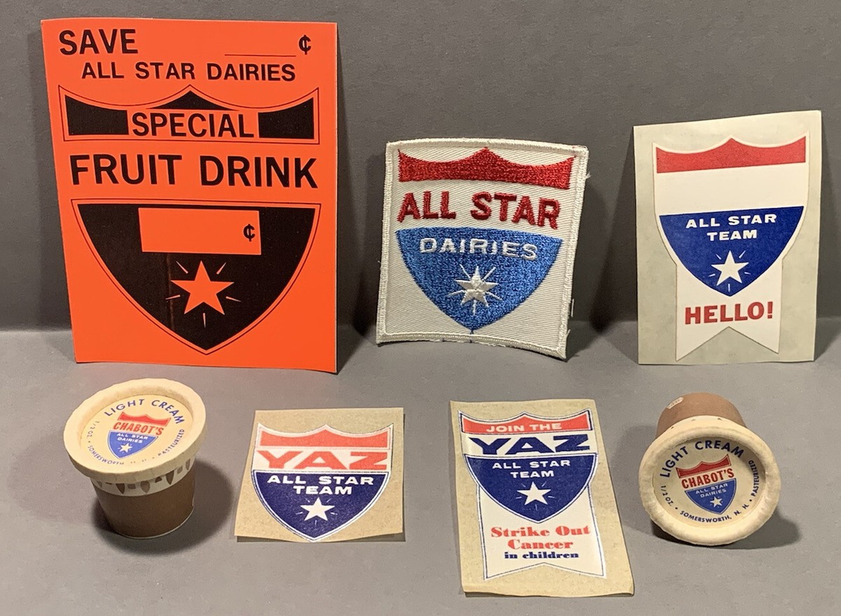 ビンテージ看板Reiter and Harter ALL STAR DAIRY Vintage Lot of ALL STAR DAIRY Advertising Items Stickers Patch