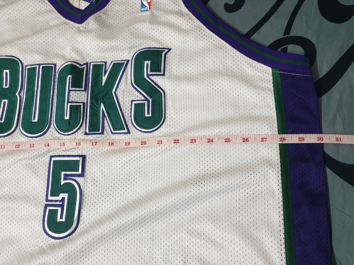 Maillot De Basket Vintage Milwaukee Bucks - Tim Thomas - Authentique Cousu Reebok - Taille 48 - Occasion