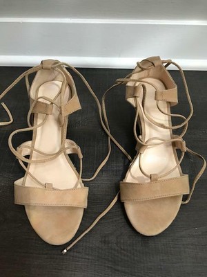 tan lace up espadrilles