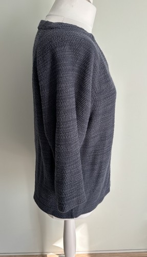 Poesía azul lino gris mezcla algodón talla superior reino unido 8 estilo cuadrado dolman manga 3/4 - Imagen 4 de 15