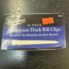 Diane 24 pk Aluminum Duck Bill Silver Hair Clips #D20