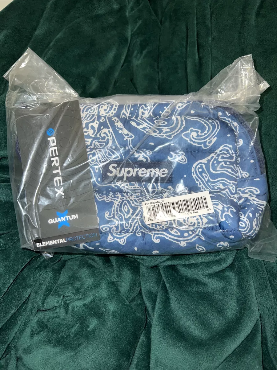 SUPREME FW22 PUFFER SIDE BAG RED BLUE PAISLEY BLACK BRAND NEW