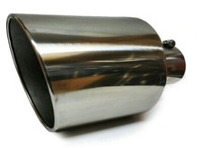 Polish Stainless Steel Truck Bolt On Exhaust Tip 5 Inlet 10outlet 18 Long