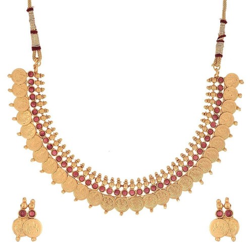 Braccialetti ottone placcato oro collana tradizionale set orecchini gioielli donna ragazza - Foto 4 di 31