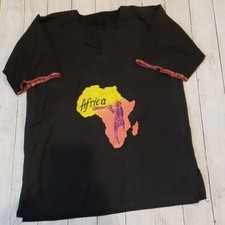 African inspired black shirt size medium