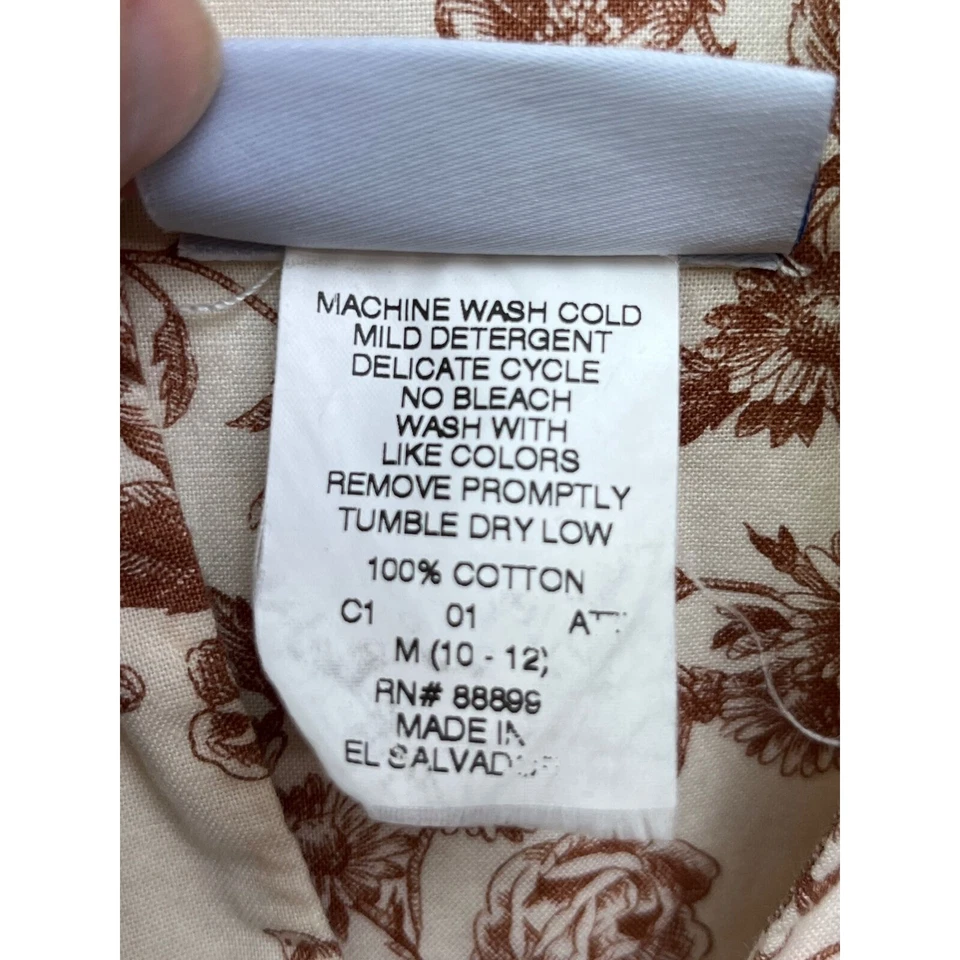 Top túnica Kelly's niños niñas talla 10/12 mediano floral marrón/crema Foto 4 de 4