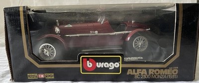 New In Box: Bburago 1931 Alfa Romeo 8C 2300 Monza 1:18