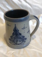 Rowe Pottery Works Coffee Mug / Cup Christmas Pine Tree Salt Glazed