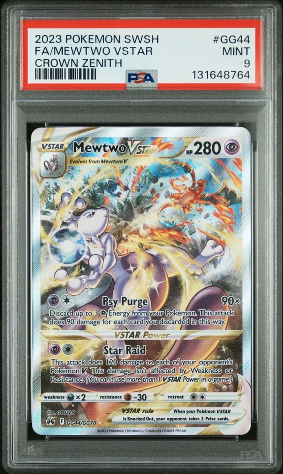 2023 POKEMON SWORD & SHIELD CROWN ZENITH #GG44 FULL ART/MEWTWO VSTAR PSA 9 - Image 4 of 4