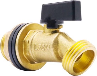 rain barrel spigot kit, 3/4'' GHT brass water barrel spigot kit with bulkhead fit