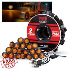 TMH 20 Pcs 3/4" Amber Side Marker Lights