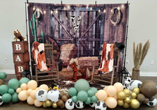 7x5ft Western Cowboy Backdrop Western Party Decorations Wild West Vintage Wooden