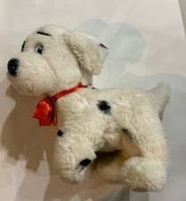 Mattel Patch 101 Dalmatians Disney Plush Toy 1991 White Black Spots Red Ribbon