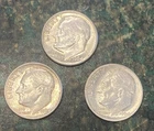 90% Silver Dimes Pre 1965 Roosevelt Dime Lot of 3 Circulated Condition All 1964