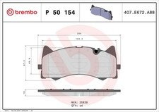 BREMBO P 50 154 Brake Pad Set, disc brake for MERCEDES-BENZ BREMBO P 50 154 Brake Pad Set, disc brake for MERCEDES-BENZ
