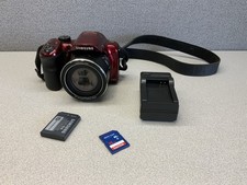 Samsung WB1100F 16MP 35X Zoom Digital Camera Red Battery Charger 16gb SD Read
