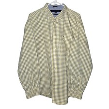 Tommy Hilfiger Size XL Men's 80s 2 Ply Classic Fit Yellow Long Sleeve Shirt