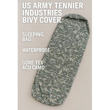 US Army Tennier Industries Bivy Cover Sleeping Bag Waterproof Gore-Tex ACU Camo