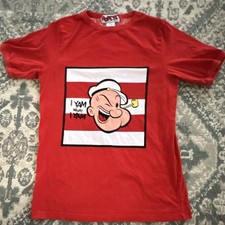 Popeye "I Yam What I Yam" Red Graphic T-Shirt TV Memorabilia Large Women&rsquo;s 