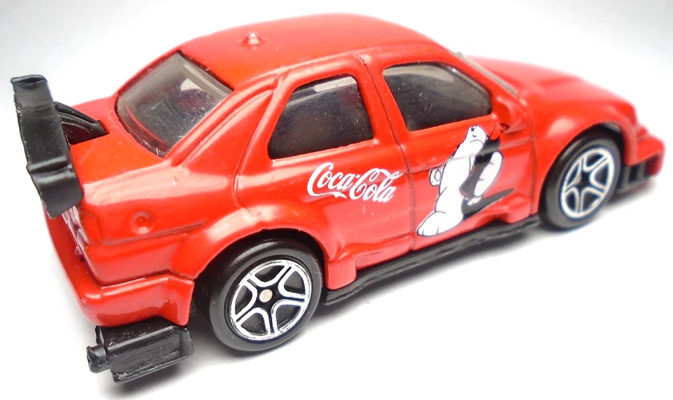 1999 MATCHBOX COCA COLA ALFA ROMEO 155 RED 1:60 DIECAST 3 1/8" CAR BLACK & WHITE - Image 4 of 4