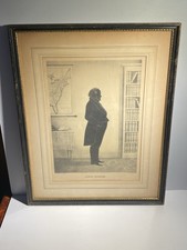 Antique Lithograph Print Silhouette Daniel Webster Currier Type