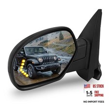 Left Driver Side Mirror Compatible with Black For 07-13 Silverado/Sierra Left