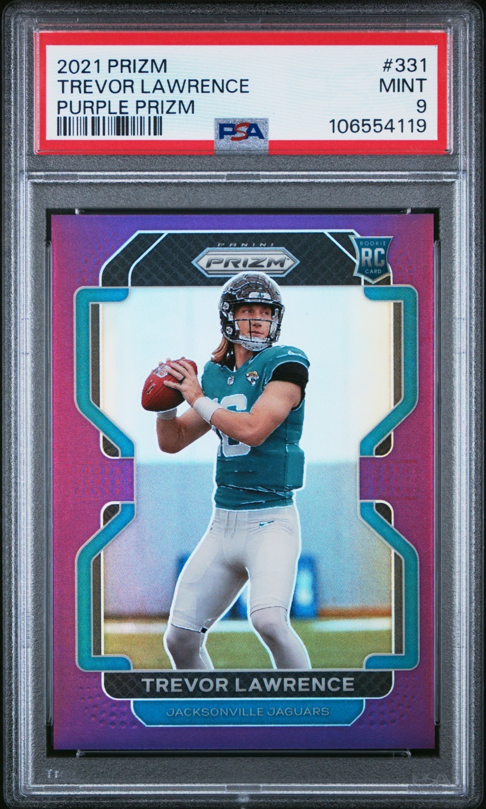 PSA 9 2021 Prizm Trevor Lawrence Purple Prizm /125 Rookie #331