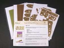 Anna Griffin WISHFUL THINKING Words Numbers Die Cuts Embossing Folders Kit Set