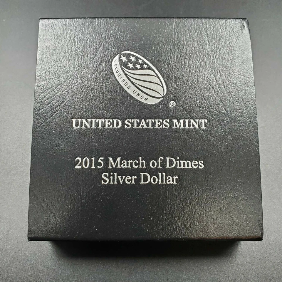 Moneda de dólar de plata March of Dimes 2015 de la Casa de la Moneda de Estados Unidos prueba conmemorativa OGP/CERTIFICADO DE AUTENTICIDAD Foto 2 de 2