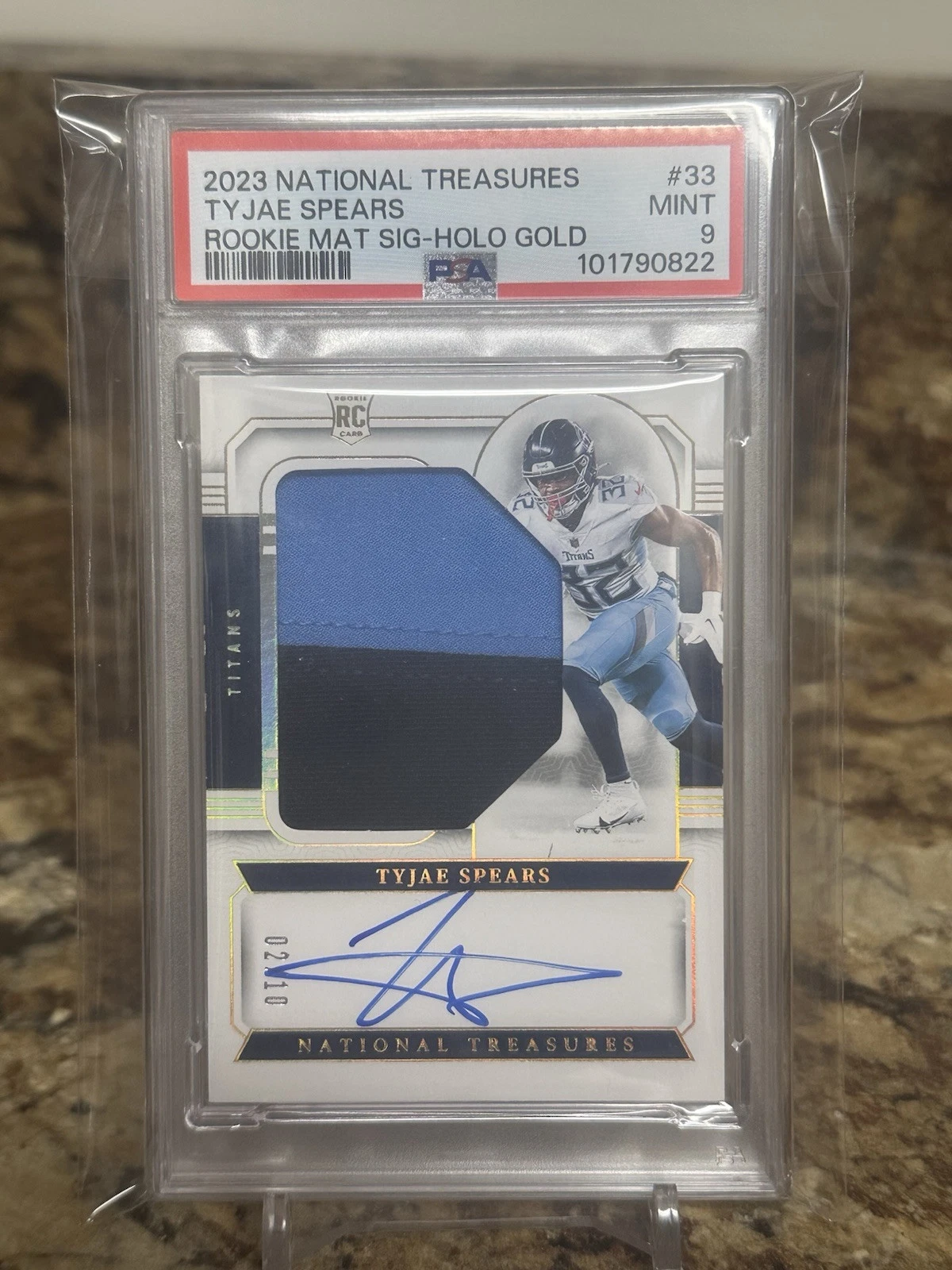 Tyjae Spears Panini National Treasures Rookie Material Signatures Rps #33 Holo Gold