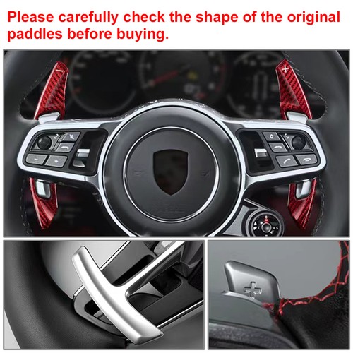 Carbon Fiber Steering Wheel Shift Paddle Add On For Porsche Macan Cayenne 911 - Picture 2 of 12