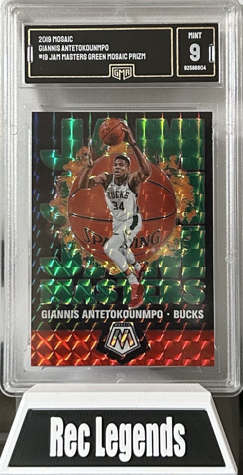 2019-20 Panini Mosaic - Jam Masters Giannis Antetokounmpo #19 Green Mosaic Prizm