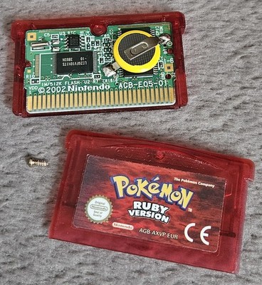 Pokémon Rubin Version Nintendo Gameboy Advance PAL Original Neue Batterie Eon Ticket