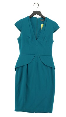 Sheike Damen Midikleid UK 10 blau Polyester mit Elasthan A-Linie