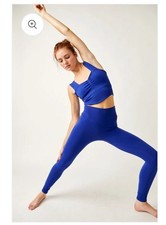 Free People Movement Mainstream Leggings SZ M/L Cobalt High Rise USA Made Yoga