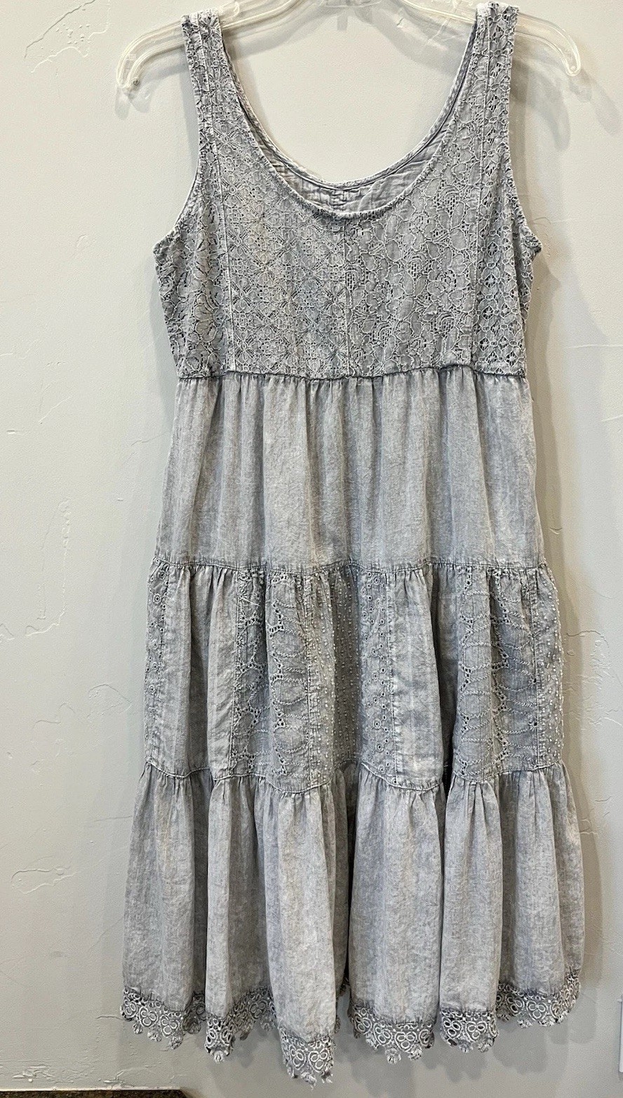 Young Threads Tiered Patchwork Gray Boho  hippie … - image 2