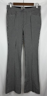 Anthropologie The Essential Trouser Houndstooth Bootcut Pants Sz 4 Black White
