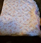  homemade quilted baby blanket @ jack -in - Box.  Lace trim.  cute — photo 1
