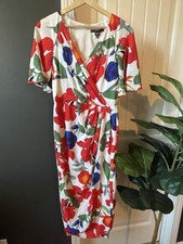 Kentucky Derby Dress Maggy London Floral Wrap Midi 8 V-Neck Flutter Sleeve