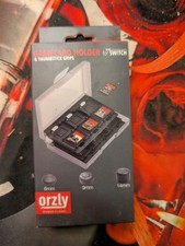 Orzly 2 Switch Screen Protectors With Switch Game card Holder,Thumb Stick Grips
