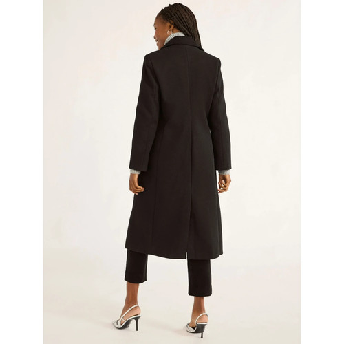 NWT Free Assembly Women’s Black Faux Wool Blend Long Coat Sz 4X (28W-30W) - Picture 2 of 7