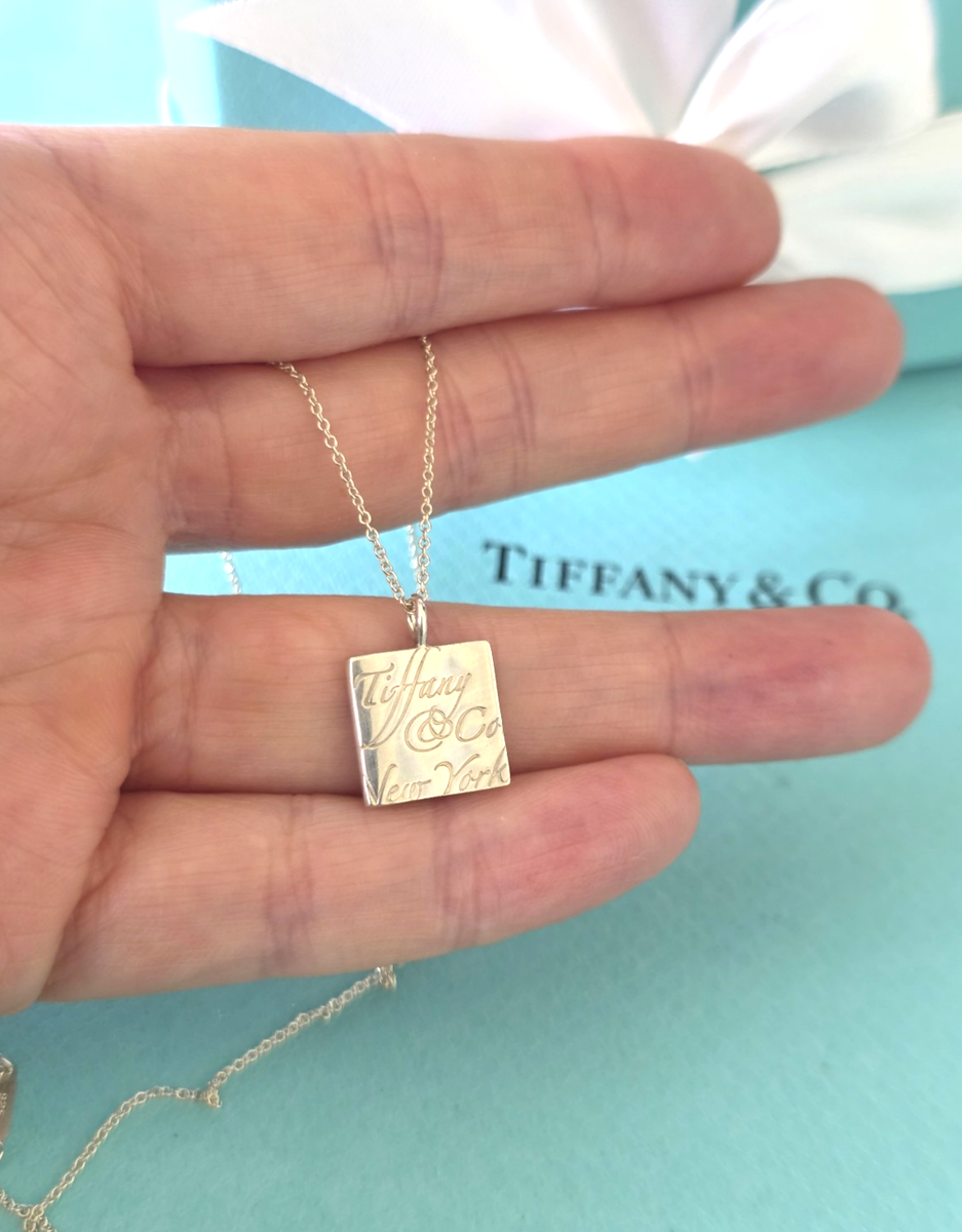 Tiffany & Co. Rare Square Notes LOGO Pendant 16